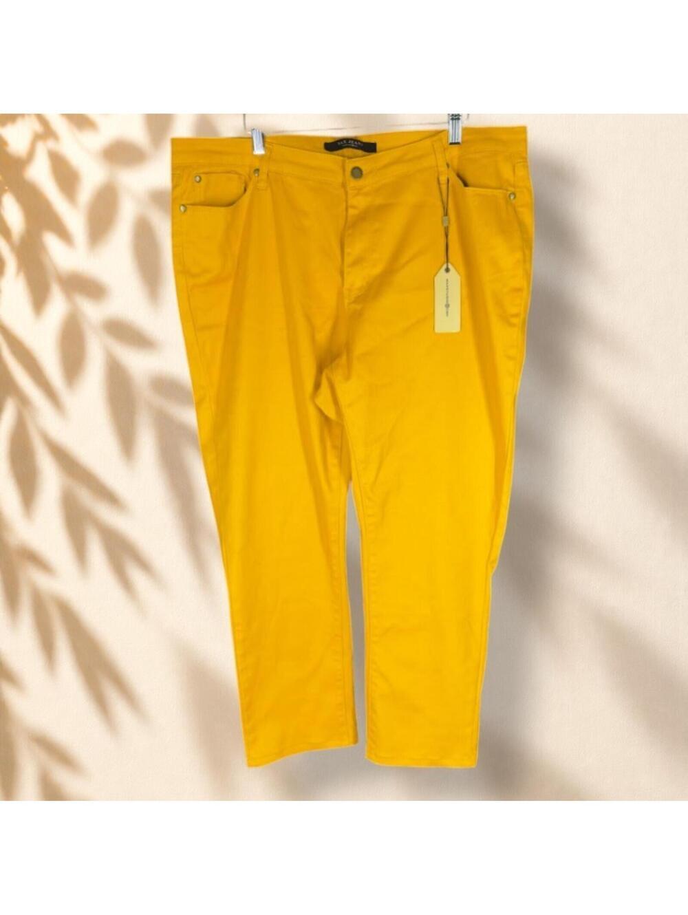 New Max Studio Jeans Women 20W Plus Orange Denim Medium Wash High Rise Straight
